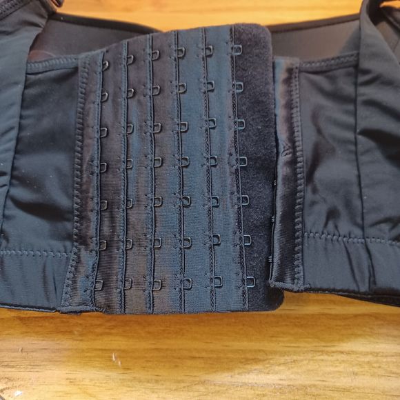 Bustier Padded Pushup Black 7 Hook & Eye Back Closure Bralette Size 34C US - Picture 6 of 11